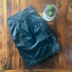 Black Genuine Leather Skirt